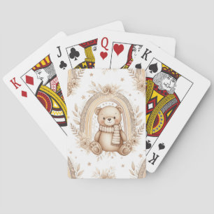 Boho-Teddybär-Regenbogen-Neutrales-Blumenmuster Spielkarten