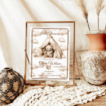 Boho-Teddybär-Themen-Einladung zur Babyparty