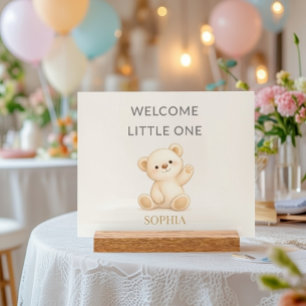 Boho-Teddybär “Willkommen, kleiner Schatz” Persona Acrylschild