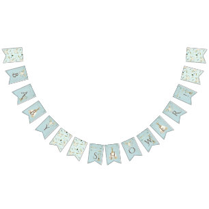 BOHO Teepee Baby Dusche Tribal Arrow Feder Blue Wimpelkette
