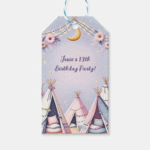 Boho Teepee Girly Sleepover Slumber Party Geschenkanhänger