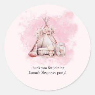 Boho Teepee tente Sleepover Favoriser autocollant