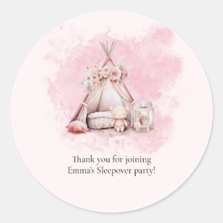 Boho Teepee tente Sleepover Favoriser autocollant