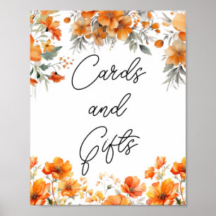 Boho Terracotta Blume Brautparty Karten Geschenke Poster