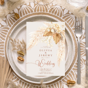 Boho Terracotta Blume und Pampas Grass I Einladung