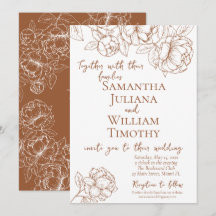 Boho Terracotta Botanische Flora Moderne Hochzeit