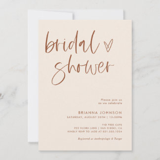 Boho Terracotta Brautparty | Minimalistisch Bridal Einladung