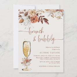 Boho Terracotta Brunch Bubbly Brautparty Einladung