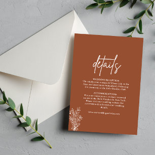 Boho Terracotta Burnt Orange Wedding Details Begleitkarte