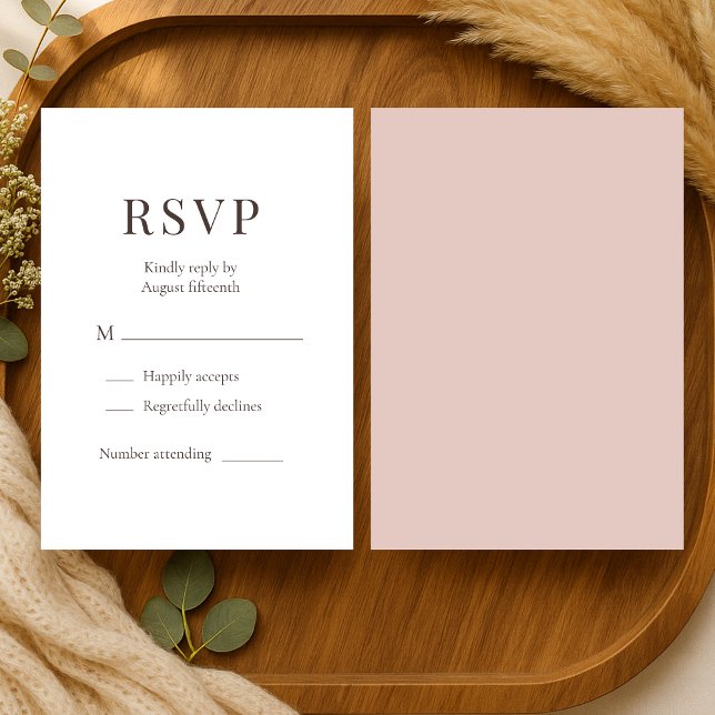 Boho Terracotta Clay Minimalist Wedding RSVP  Karte (Von Creator hochgeladen)