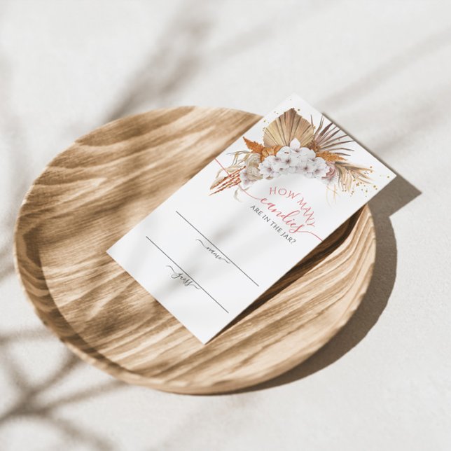 Boho Terracotta Combien de bonbons Carte de jeu (Créateur téléchargé)