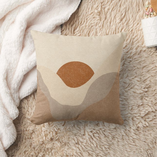 Boho Terracotta Cream Sun Desert Kissen (Decke)