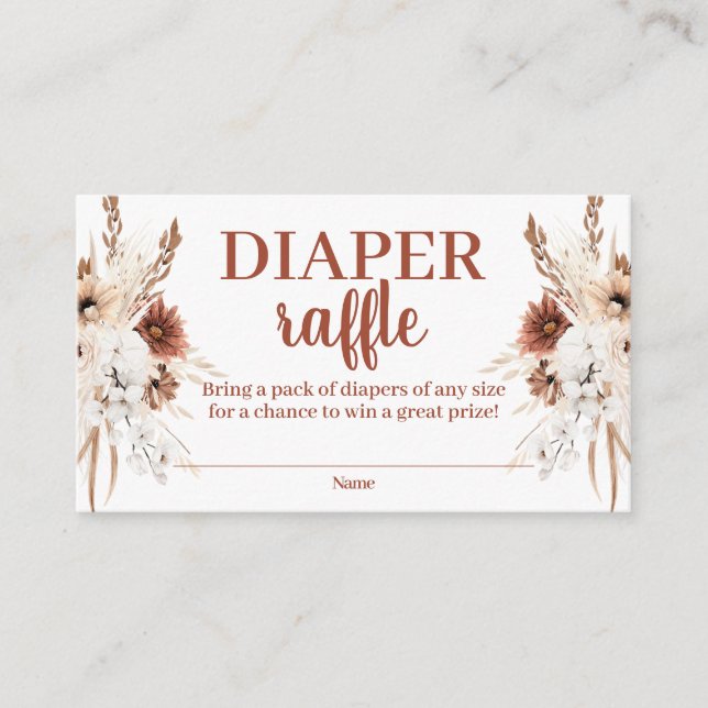 Boho Terracotta Diaper Umschließungskarte Begleitkarte (Vorderseite)