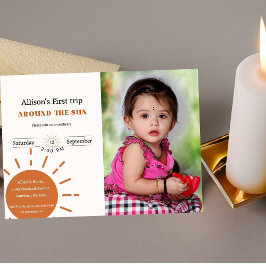 Boho terracotta erste Reise um die Sonne Einladung