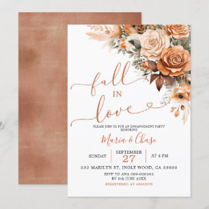 Boho Terracotta Fall der Liebe Engagement Party Einladung