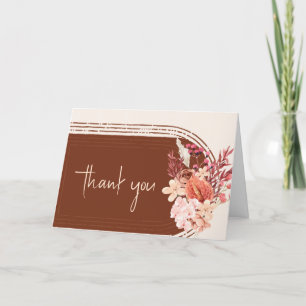 Boho Terracotta Floral Arch Baby Dusche Dankeskarte