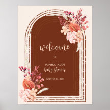 Boho Terracotta Floral Arch Baby Dusche Willkommen