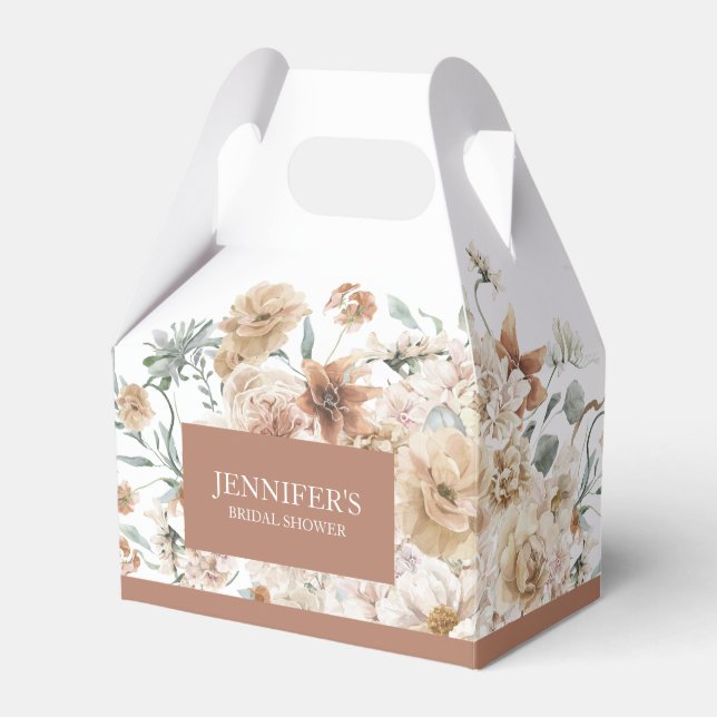 Boho Terracotta Floral Brautparty Geschenkschachtel (Vorderseite)