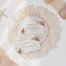 Boho Terracotta Floral Einschließungskarte Mitteilungskarte