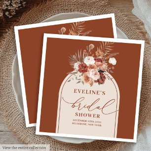 Boho Terracotta Floral Napkins für Brautparty Serviette