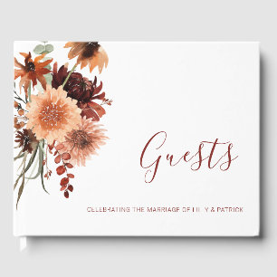 Boho Terracotta Floral Wedding Gästebuch