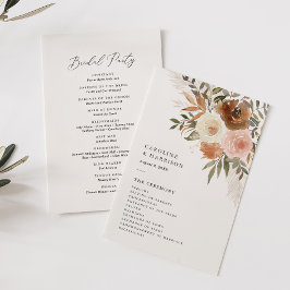 Boho Terracotta Floral Wedding Program