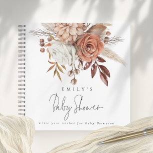 Boho Terracotta Florals Baby Showbook Notizbuch