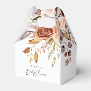 Boho Terracotta Florals Babydusche Danke Geschenkschachtel