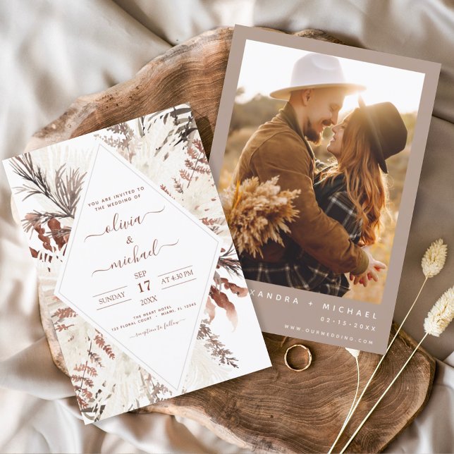 Boho Terracotta Foto Pampas Grass Wedding (Von Creator hochgeladen)
