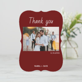 Boho Terracotta Foto Wedding Vielen Dank Karten