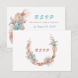 Boho Terracotta Hochzeit mit floraler Wirkung RSVP Karte