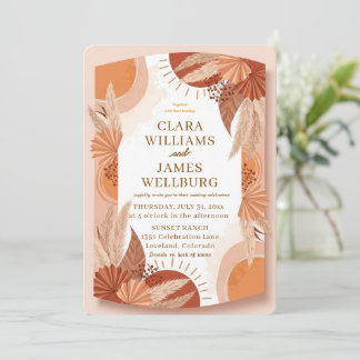 Boho Terracotta Hochzeitsvorlage Einladung