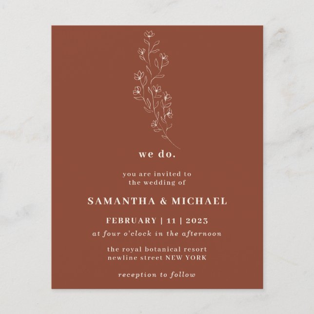 Boho Terracotta Indie brawn Botanic wir tun Budget Flyer (Vorne)