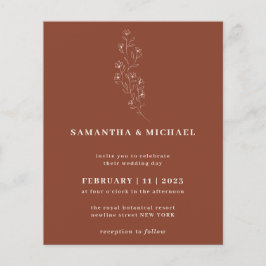 Boho Terracotta Indie Rustikales botanisches Budge Flyer