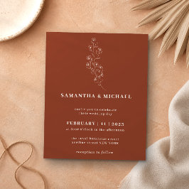 Boho Terracotta Indie Rustikales botanisches Budge Flyer