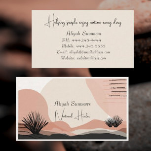 Boho Terracotta Meditative Wüste Business Card Visitenkarte