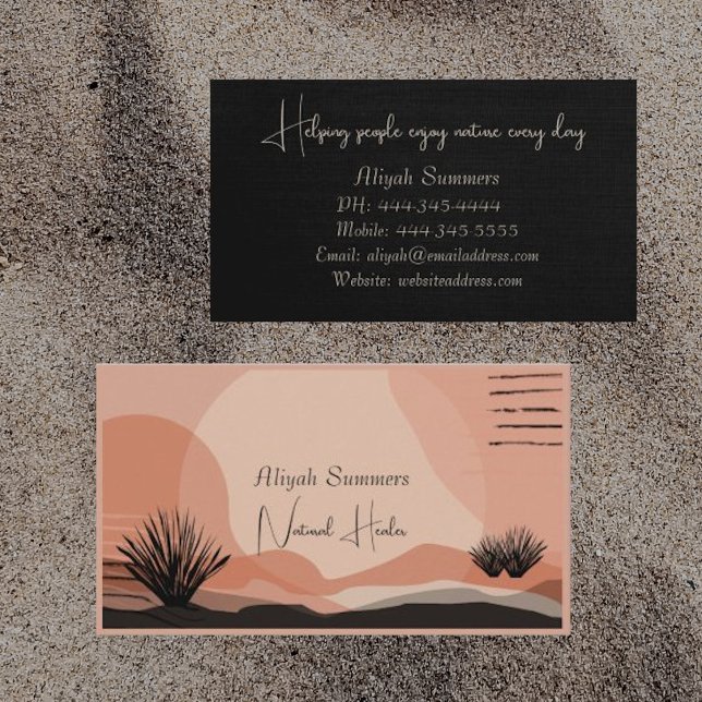 Boho Terracotta Meditative Wüste Business Card Visitenkarte (Von Creator hochgeladen)