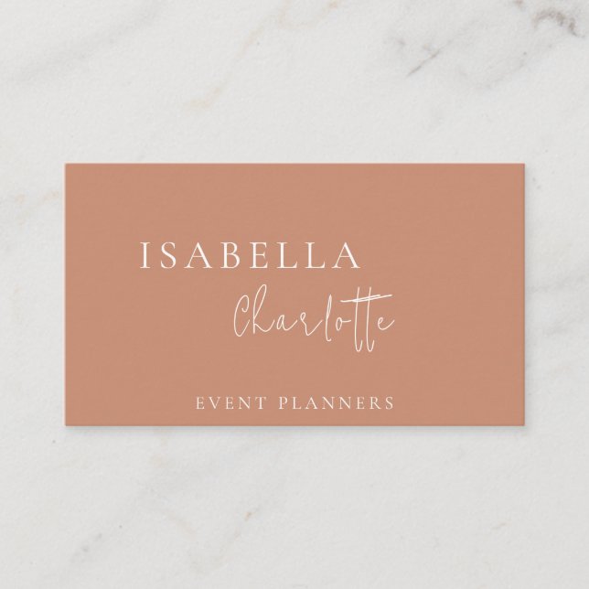 Boho Terracotta Moderne Visitenkarte (Vorderseite)