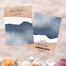 Boho Terracotta Navy Juwelier Social Media Visitenkarte