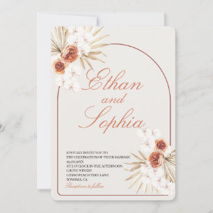 Boho Terracotta Pampas Faire-part de mariage d'her