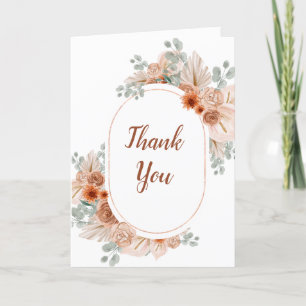 Boho Terracotta Pampas Grass Birthday Dankeskarte