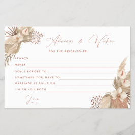 Boho Terracotta Pampas Grass Brautberatungskarte Flyer