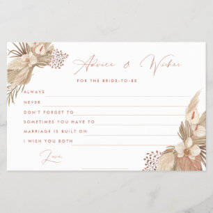 Boho Terracotta Pampas Grass Brautberatungskarte Flyer