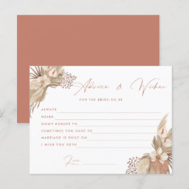 Boho Terracotta Pampas Grass Brautberatungskarte Postkarte