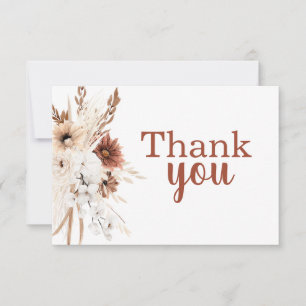 Boho Terracotta Pampas Grass Danke Karte