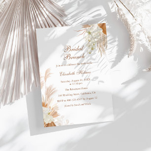 Boho Terracotta Pampas Grass Orchid Bridal Brunch Einladung