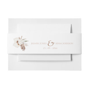 Boho Terracotta Pampas Grass Orchid Wedding Einladungsbanderole