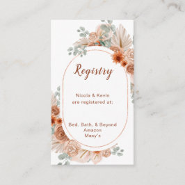 Boho Terracotta Pampas Grass Registry Begleitkarte