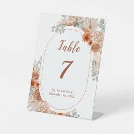 Boho Terracotta Pampas Grass Sockelschild