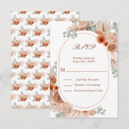 Boho Terracotta Pampas Grass UAWG RSVP Karte